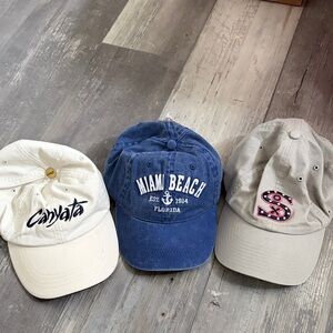 Women’s one size baseball caps. 3 for 1